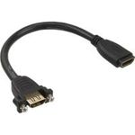InLine® HDMI Adapterkabel zum Einbau, HDMI A Buchse/Buchse, vergoldete Kontakte, 0,2m (17600R)