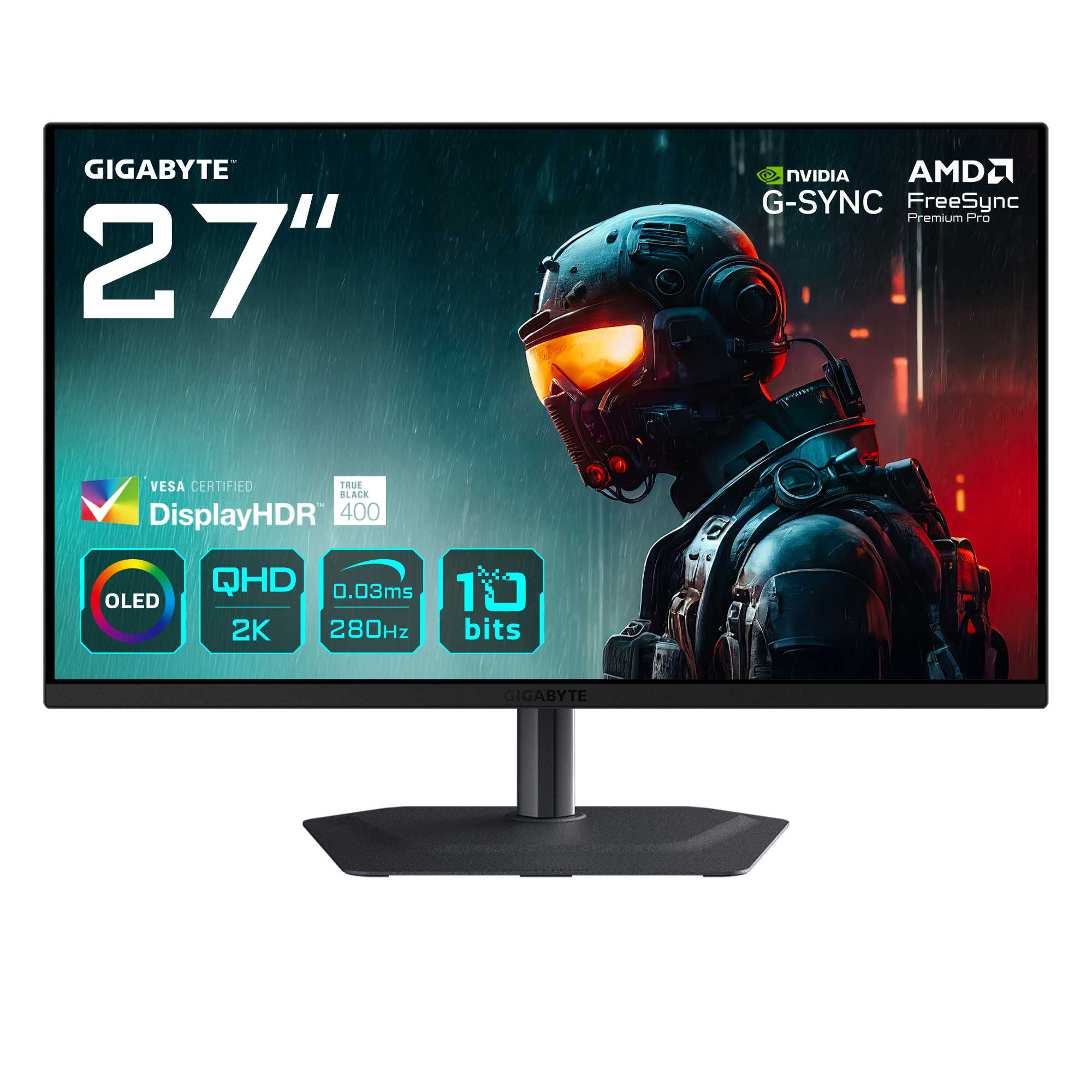 GIGABYTE MO27Q2A 27" QD-OLED 2560 x 1440 280 Hz Schwarz/Grau