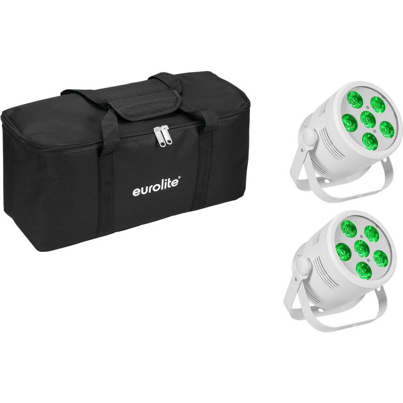 EUROLITE Set 2x LED Silent Par 6 QCL Floor ws + Soft-Bag 20000965