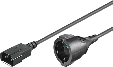 Microconnect PE130100 1m C14-Koppler Schwarz Stromkabel (PE130100)