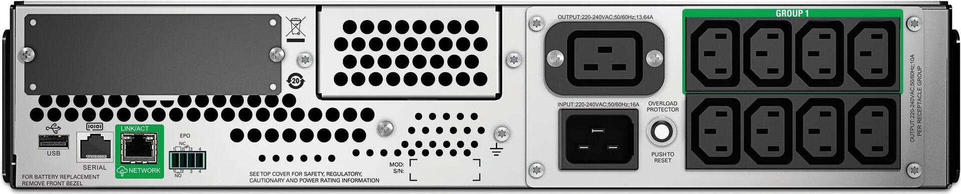 APC Smart-UPS SMT3000RMI2UC 3000 VA Line-Interactive Schwarz