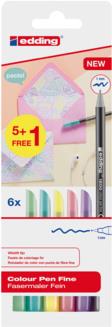 EDDING Faserschreiber 1200 Color Pen Fine Pastell 6Stück - EDDING 1200-6-S999 (4-1200-6-S999)