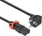 ACT Powercord Schuko CEE 7/7 male (angled) - C15 IEC Lock+ black 3 m, EL605S (PL0093)