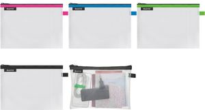 LEITZ Reißverschlusstasche WOW Traveller, Größe L, pink wasserabweisend, für die tägliche Aufbewahrung von - 1 Stück (4026-00-23)