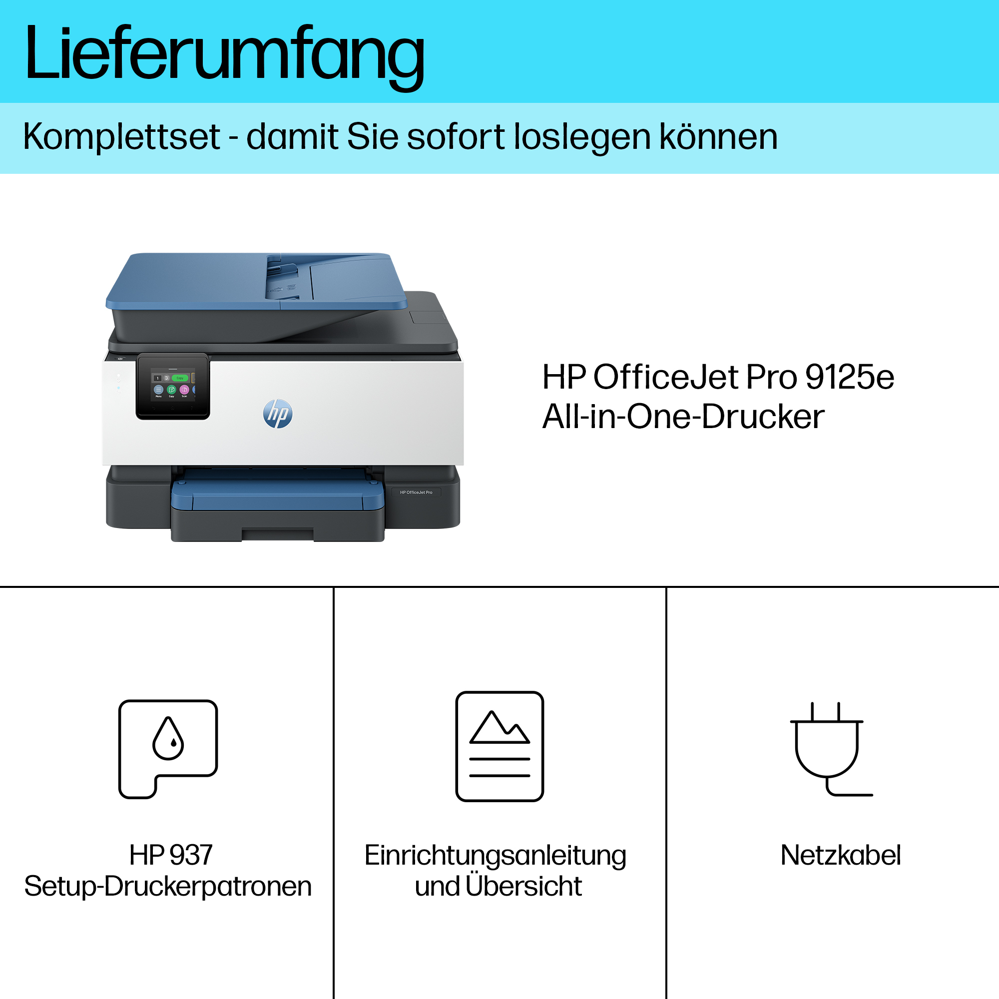 HP OfficeJet Pro 9125e Multifunktionsdrucker 22 ppm Grau