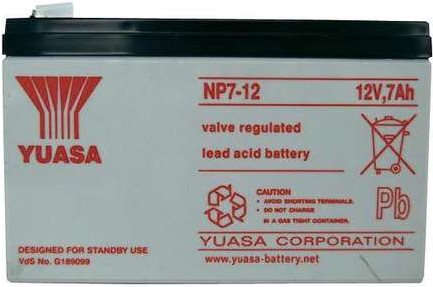 Yuasa NP7-12 - 7000 mAh - Plombierte Bleisäure (VRLA) - 12V - 2,65 kg - 65 x 151 x 93 mm (NP7-12)