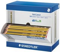 STAEDTLER Bleistift, sechseckig, 100er Display Härtegrad: HB, Minenstärke: ca. 2 mm, gelb/schwarz lackiert, - 1 Stück (120HBCA1 P)