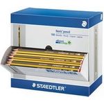 STAEDTLER Bleistift, sechseckig, 100er Display Härtegrad: HB, Minenstärke: ca. 2 mm, gelb/schwarz lackiert, - 1 Stück (120HBCA1 P)