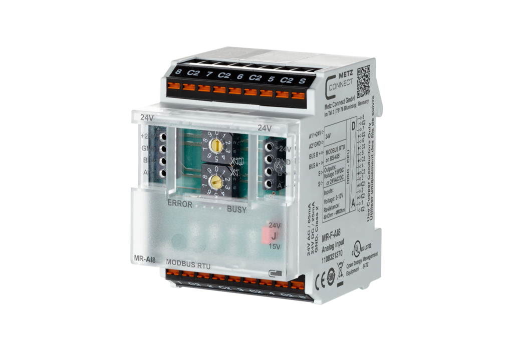 METZ CONNECT MR-F-AI8 Analog-Eingangsmodul 8-Kanal Modbus RTU Weiß