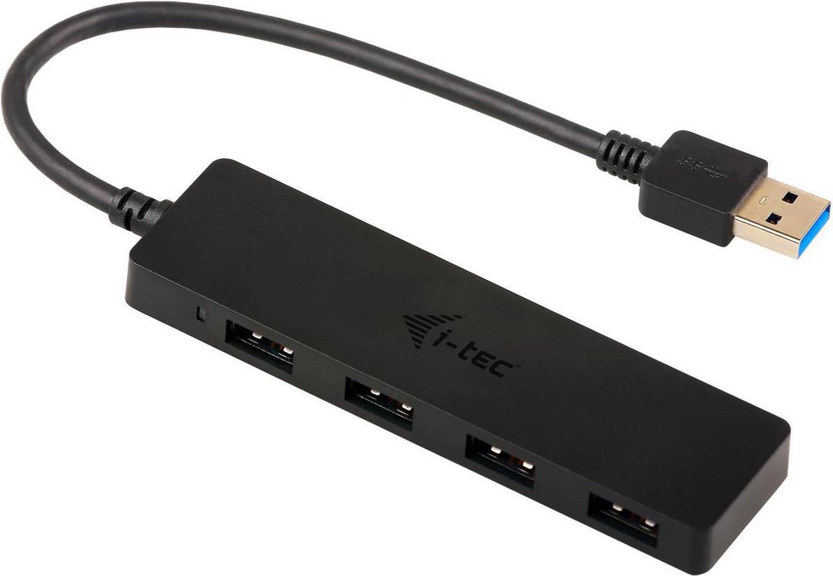 i-Tec USB 3.0 Slim Passive HUB 4 Port Schwarz