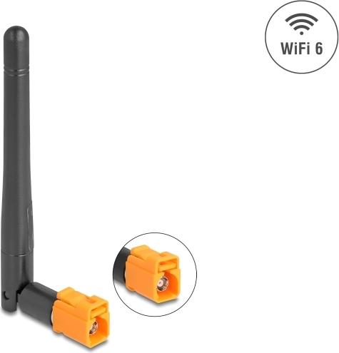 Delock WiFi 6 Antenne FAKRA M Buchse 2.5 - schwarz (81493)