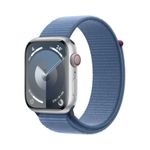 APPLE Watch Series 9 GPS + Cellular 45mm Silver Aluminium Case with Winter Blue Sport Loop (MRMJ3QF/A)