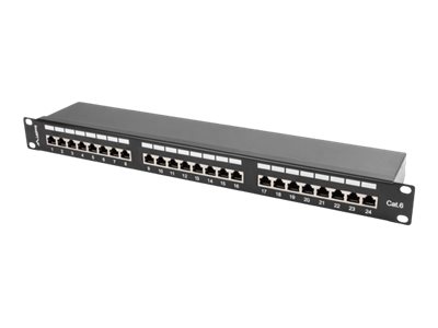 Lanberg PPS6-1024-B Patchpanel 24-Port 1U 19" Cat. 6 FTP Schwarz