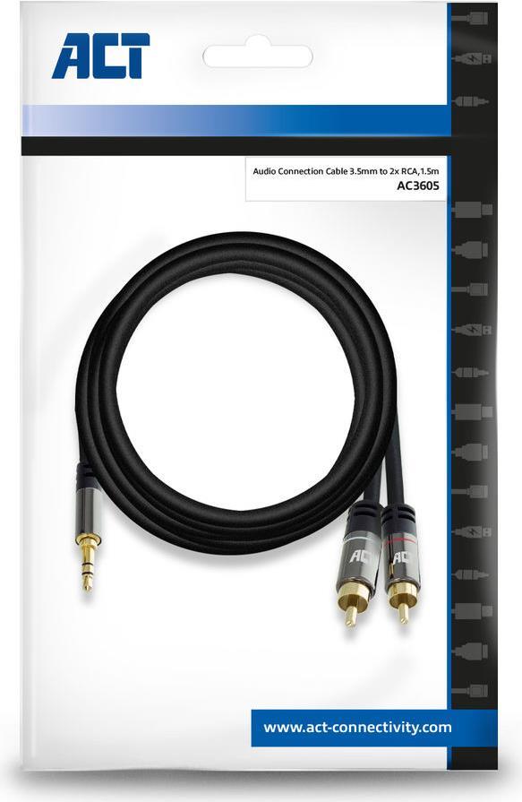 ADVANCED CABLE TECHNOLOGY ACT 1.5 meter High Quality audio connection cable 1x 3.5mm stereo jack mal