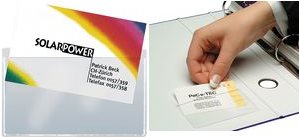 sigel Visitenkarten-Taschen, aus PP, selbstklebend, glasklar für Karten bis 90 x 55 mm, mit Selbstklebe-Rückseite (VZ115