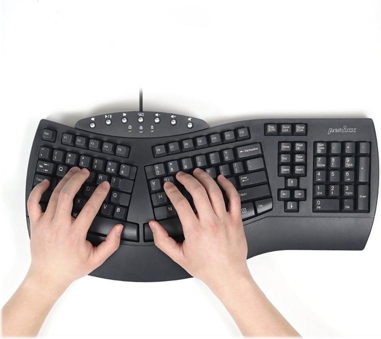 Perixx Periboard-512 Ergonomische USB-Tastatur QWERTZ Schwarz