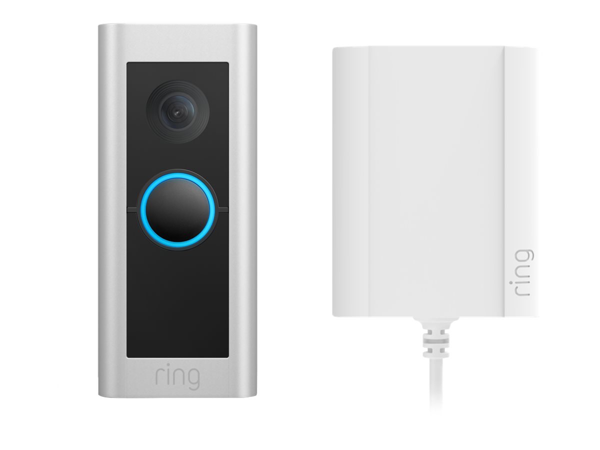Ring Video Doorbell Pro 2 Plug-in WLAN Videotürklingel mit Plug-in-Adapter Nickel