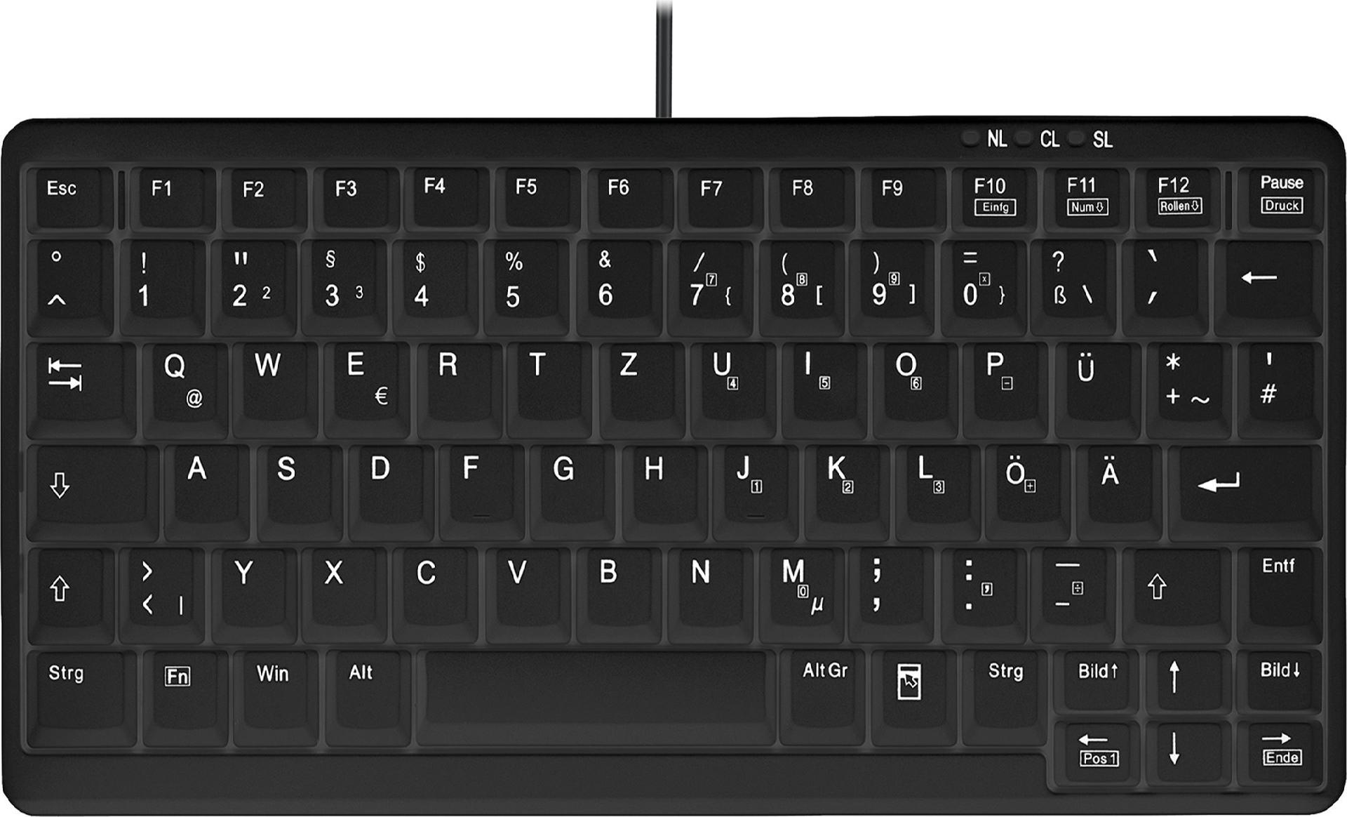 Active Key AK-4100-U Mini Industrietastatur USB Deutsch Schwarz
