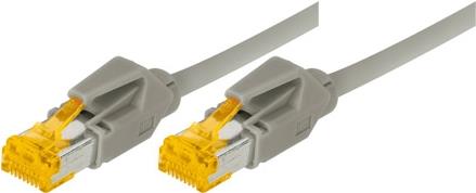 Patchkabel S/FTP, PiMF, Cat 6a, grau, 3.0 m Für 10 Gigabit/s, halogenfrei, mit Leoni-Kabel und Hirosesteckern TM31 (70703)