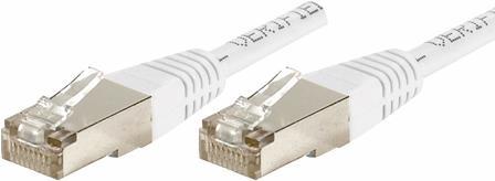 EXERTIS CONNECT Patchkabel F/UTP, CAT.6a, weiß, 0,15 m Für 10 Gigabit/s, mit besonders schmalem Knic