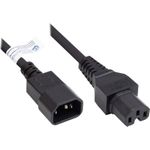 Kaltgeräte-Warmgeräte-Verbindungskabel C14 (gerade) an C15 (gerade), schwarz, 0,75 mm², 1 m, Good Connections® (P1450-S010)