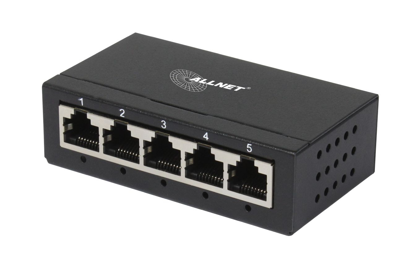 ALLNET ALL-SG8005 Unmanaged Layer2 Desktop-Switch 5x Gigabit Ethernet Lüfterlos Schwarz
