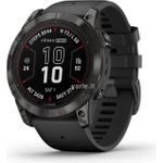Garmin fenix® 7X Pro Smartwatch – Sapphire Solar Edition Carbon Grey DLC Titanium mit schwarzem Armband (010-02778-11)