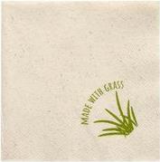 PAPSTAR Cocktail-Servietten, 240 x 240 mm, 2-lagig, natur 1/4 Falz, Tissue (mit 15% Grasanteil) - 1 Stück (89156)