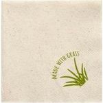 PAPSTAR Cocktail-Servietten, 240 x 240 mm, 2-lagig, natur 1/4 Falz, Tissue (mit 15% Grasanteil) - 1 Stück (89156)