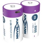 Ansmann 1314-0005 Haushaltsbatterie Wiederaufladbarer Akku D Lithium-Ion (Li-Ion) (1314-0005)