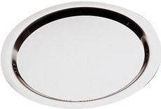 APS Tablett FINESSE, Durchmesser: 480 mm, silber aus rostfreiem Edelstahl 18/10, stapelbar, glatter Rand - 1 Stück (1348)