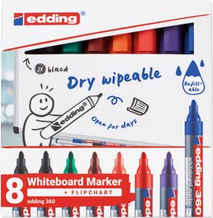 edding Whiteboardmarker 4-360-8-S2999 1,5-3mm sort. 8St. (4-360-8-S2999)
