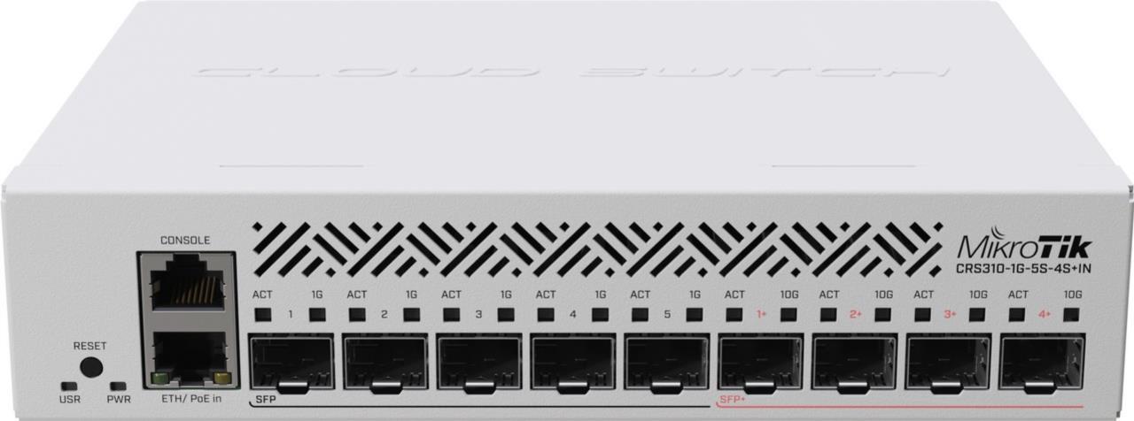 Mikrotik CRS310-1G-5S-4S+IN Netzwerk-Switch L3 Gigabit Ethernet (10/100/1000) Power over Ethernet (PoE) 1U (CRS310-1G-5S-4S+IN)