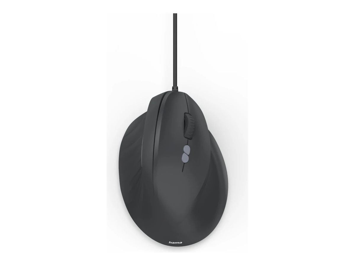 Hama ECM-500R Ergonomische Vertikalmaus Kabelgebunden USB-A 1800 DPI 7 Tasten Schwarz