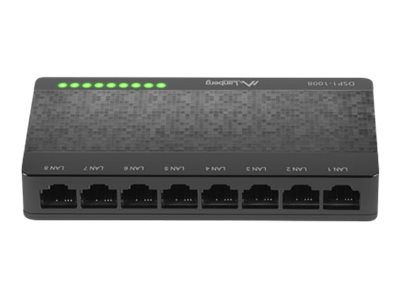 Lanberg DSP1-1008 8-Port Gigabit Ethernet Unmanaged Switch Schwarz, Grau