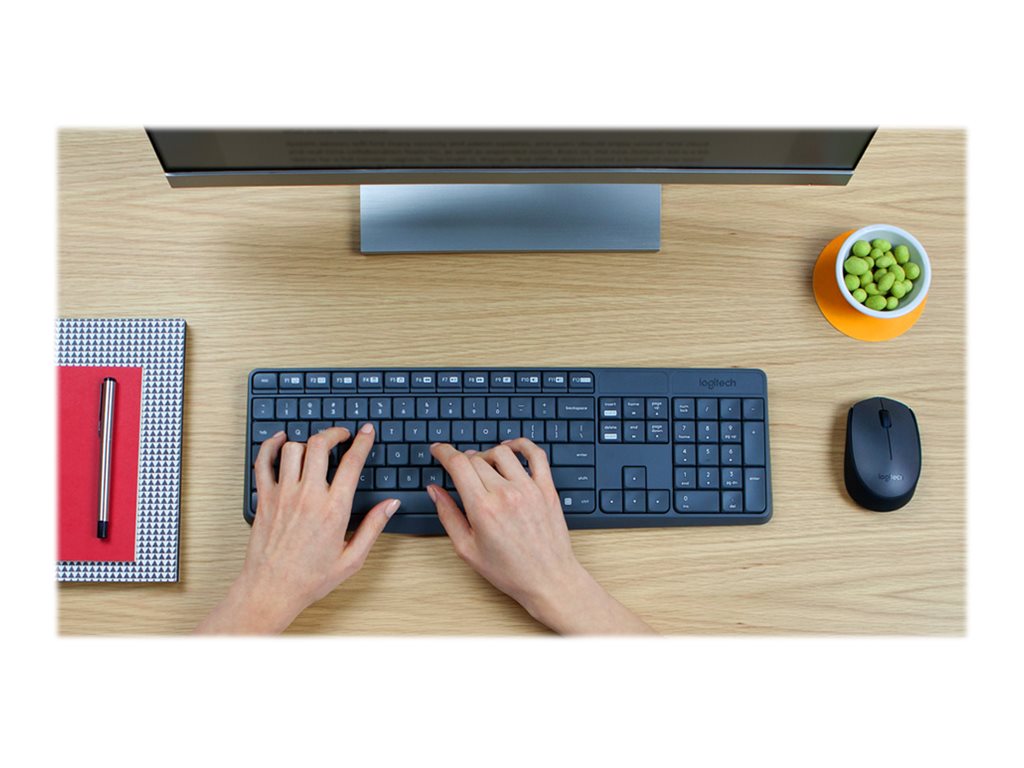 Logitech MK235 Tastatur- und Maus-Set Kabellos Grau
