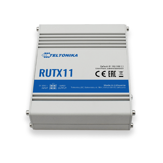 Teltonika RUTX11 LTE Cat 6 Router 4-Port 1 Gbps Wi-Fi 5 Grau