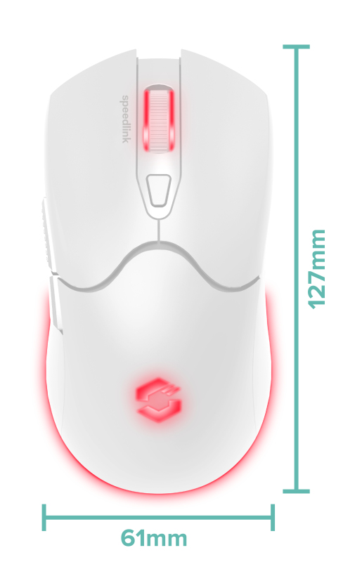 SPEEDLINK VELOX Gaming Maus Kabellos Optisch 4800 DPI 5 Tasten RGB Aufladbar Weiß