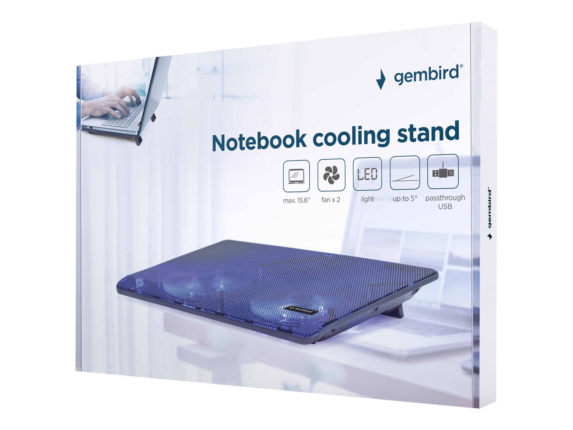 Gembird NBS-2F15-05 Notebook-Kühlpad 15,6" 2 Lüfter 1500 RPM Schwarz