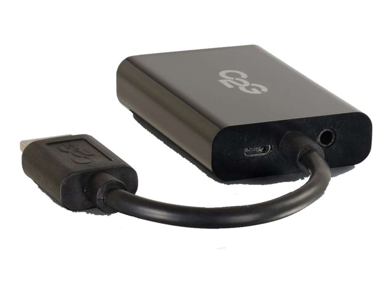 C2G HDMI to VGA and Stereo Audio Adapter Converter Dongle Schwarz