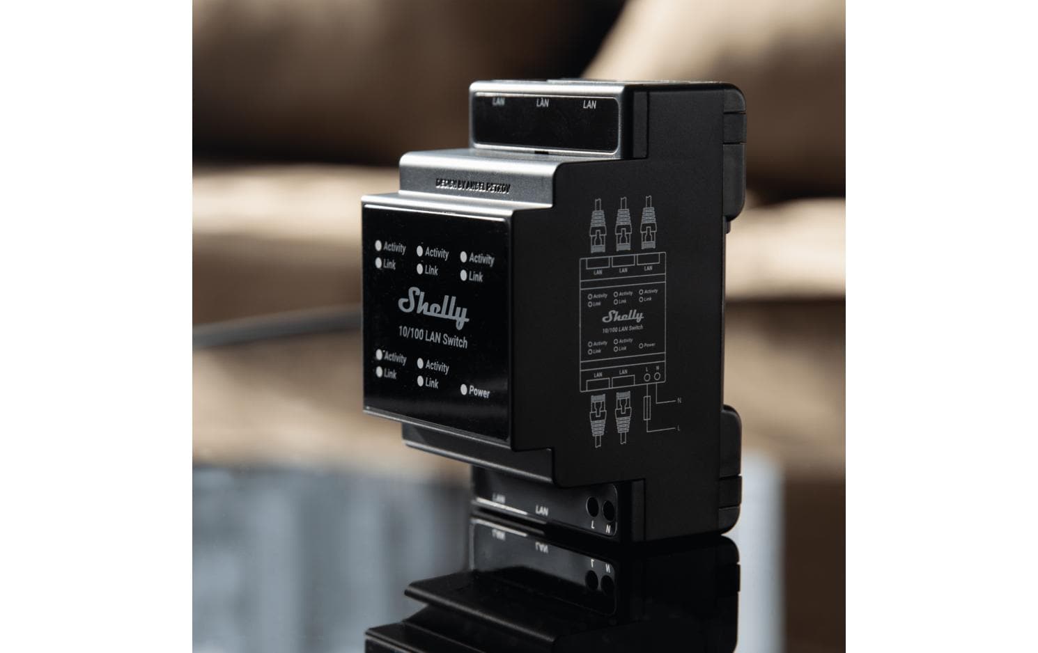 Shelly LAN Switch 5-Port 10/100 Mbit/s Hutschiene Schwarz