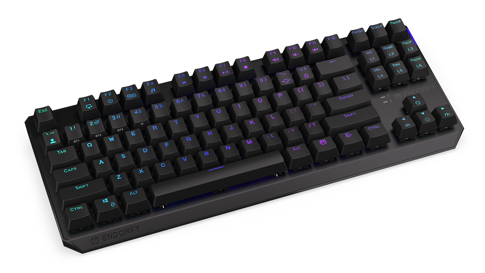 ENDORFY Thock TKL Wireless Red Mechanische Tastatur Kabellos Bluetooth USB RGB Schwarz