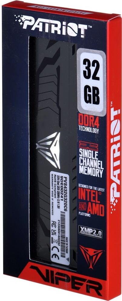 Patriot Viper Steel 32 GB DDR4 3200 MT/s CL16 DIMM 288-Pin Grau
