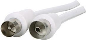 e+p HFA 3. Anschluss 1: Coax, Anschluss 2: Koaxial. Kabellänge: 3,5 m, Geschlecht: Männlich/Weiblich, Produktfarbe: Weiß (HFA3)