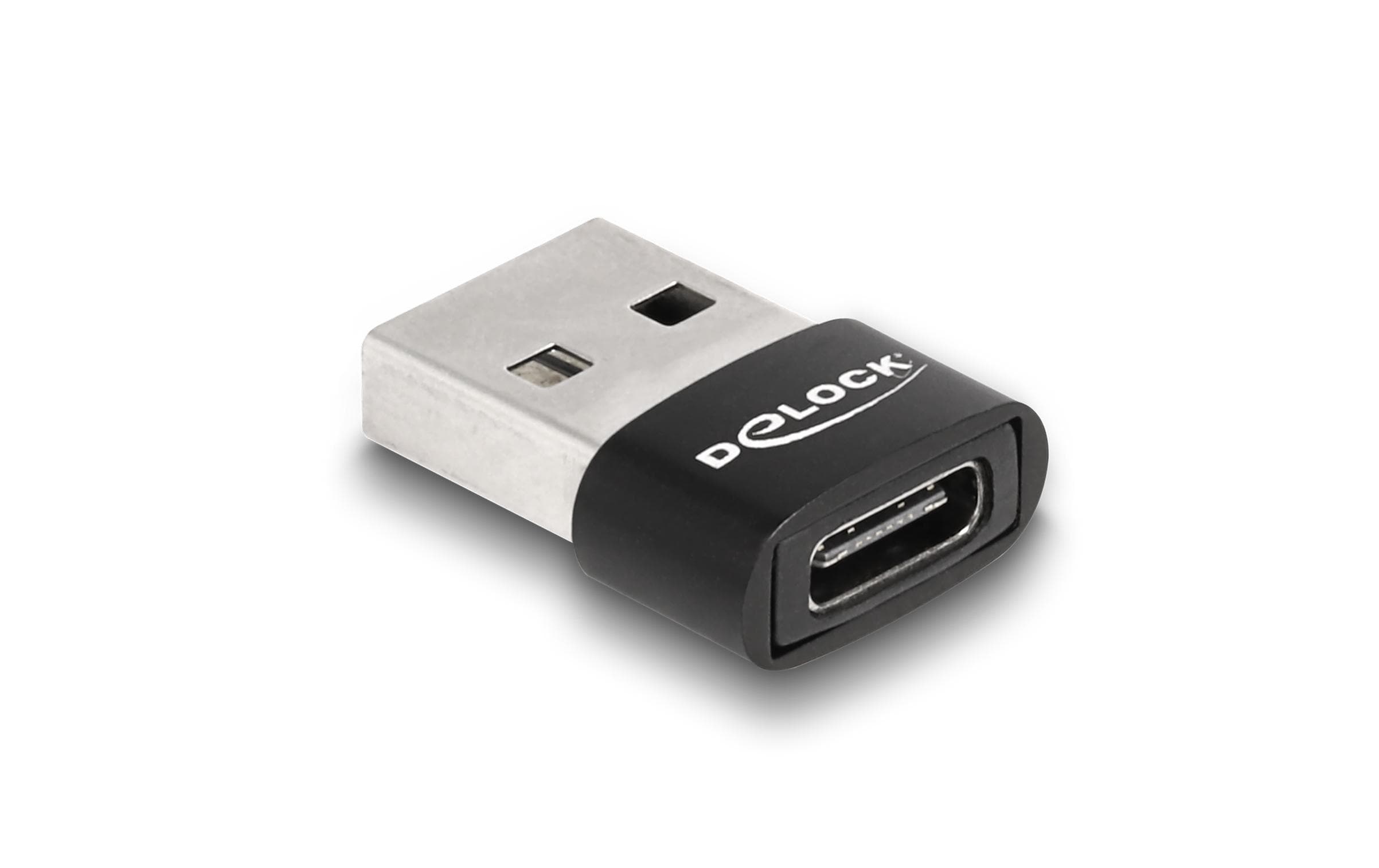 Delock 60002 USB-Adapter USB-A Stecker zu USB-C Buchse Schwarz
