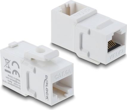 Delock Keystone Modul Kupplung RJ45 Buchse zu Cat.6 weiß (90713)