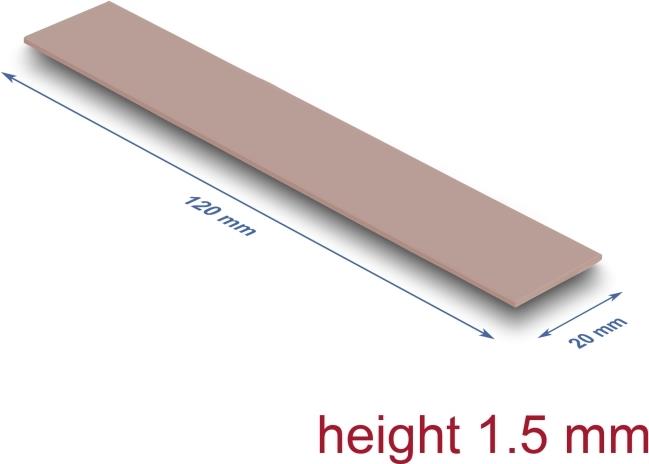 Delock Wärmeleitpad 120 x 20 1.5 mm für M.2 Module 3.0 W/mK - Silikonfrei (18482)
