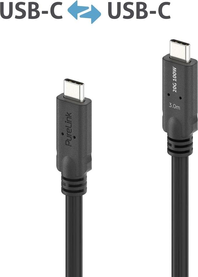 PureLink USB-C Kabel 3m PI6600-030 USB4 Gen2x2 20Gbps PD 100W 8K30Hz 1 (PI6600-030)