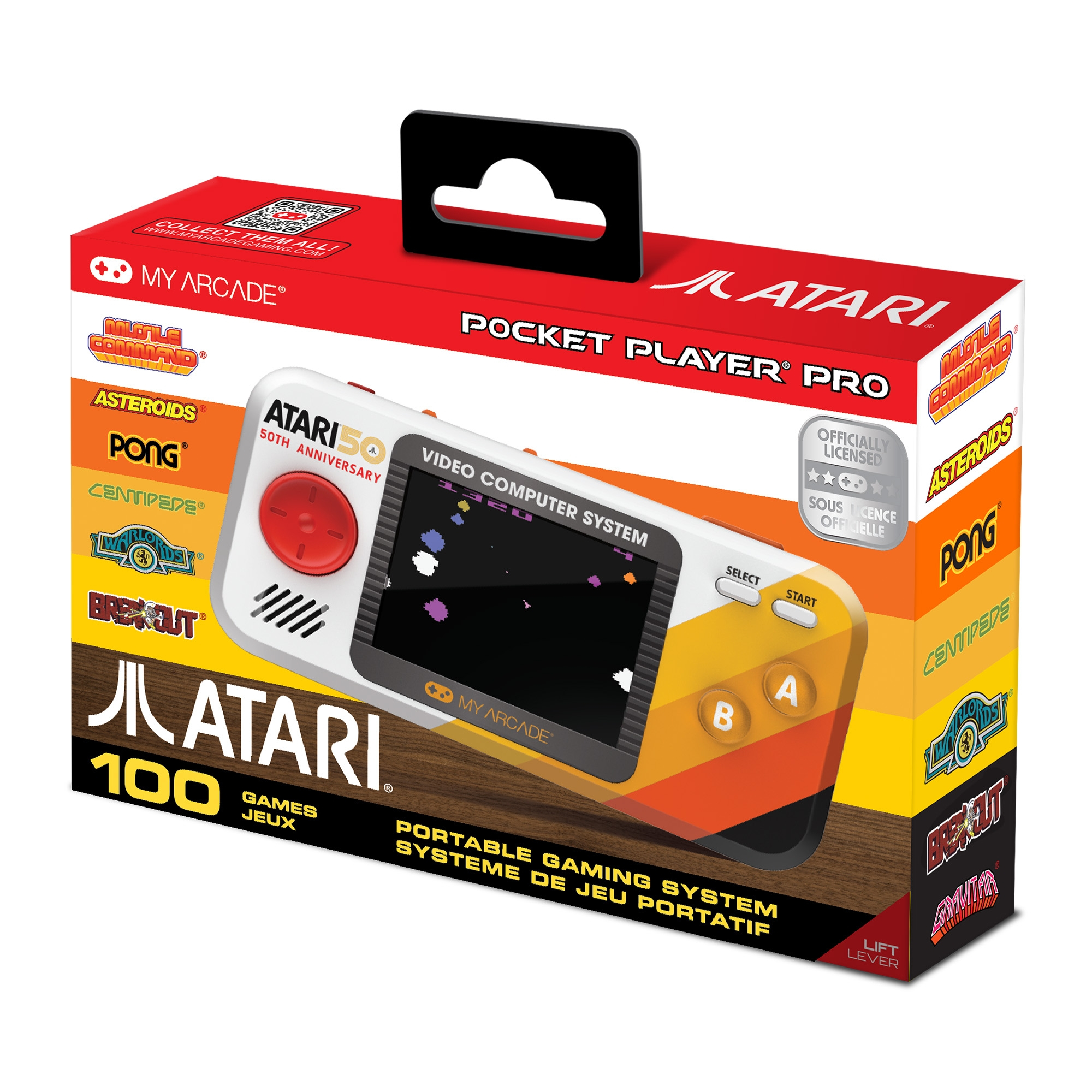 My Arcade Pocket Player Pro Atari Tragbare Spielkonsole 2,75" 100 in 1 Mehrfarbig