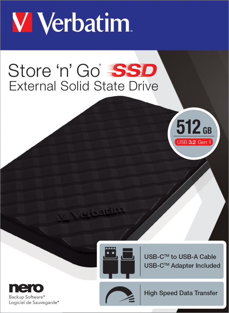 Verbatim Store 'n' Go Externe SSD 512 GB USB 3.2 Gen 1 Schwarz